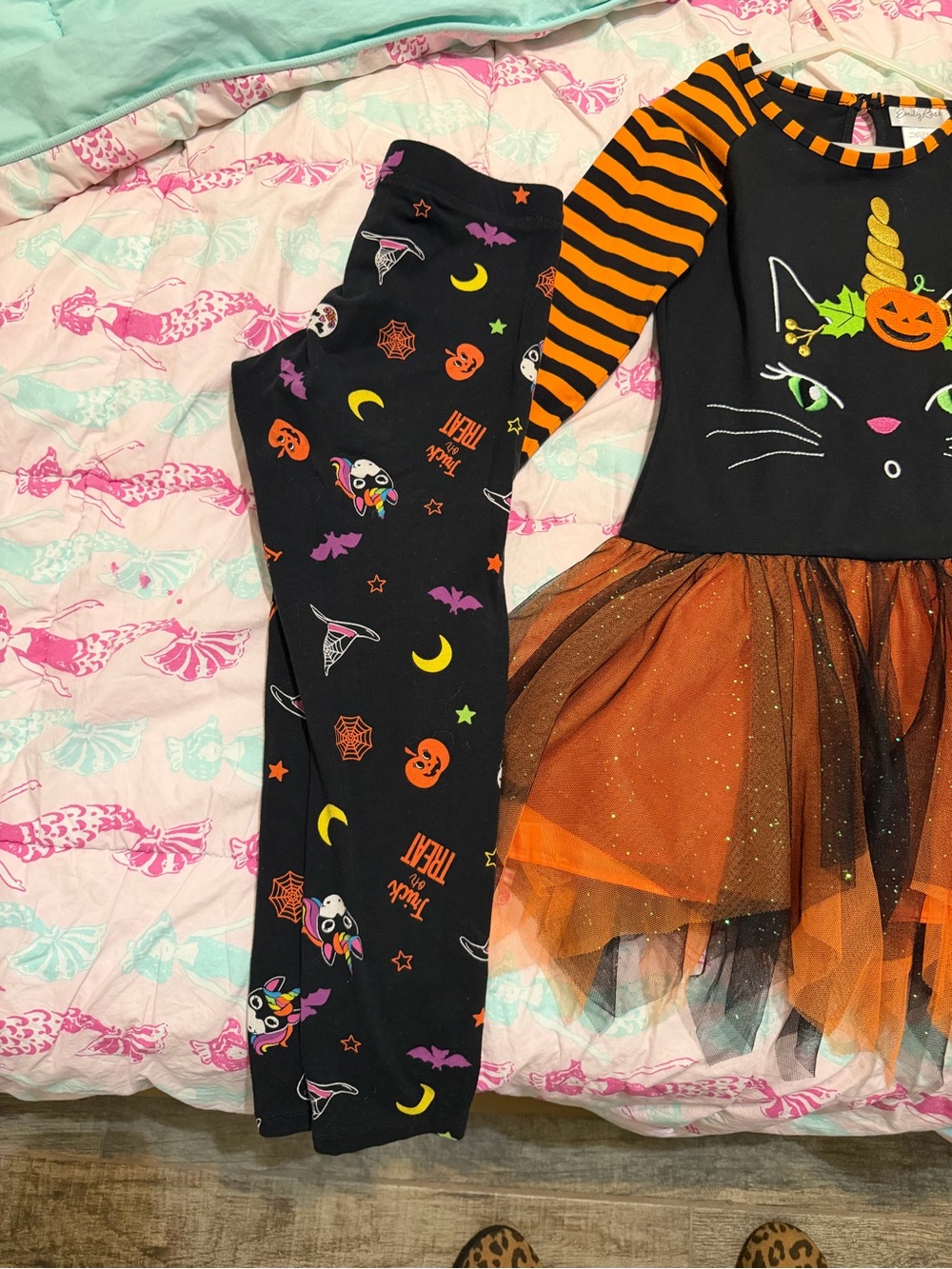 Emily Rose Black & Orange Cat Unicorn Halloween Tutu Dress - Picture 2 of 3